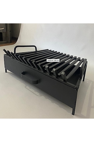 Döküm Izgara Şömine Izgarası 53 Cm X 35Cm X 53 Cm 12 Li Izgara Çekmeceli