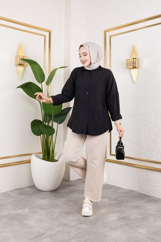 Beli Lastikli Keten Pantolon - Bej / A0104 Bej