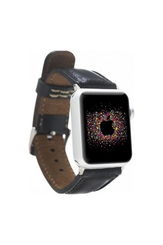 Apple Watch Uyumlu Deri Kordon 42-44-45mm Rst1 Siyah