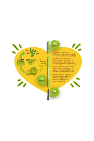 Carioca Eco Famıly Joy Süper Yıkanabilir Keçeli Boya Kalemi 12'li 124-Pembe