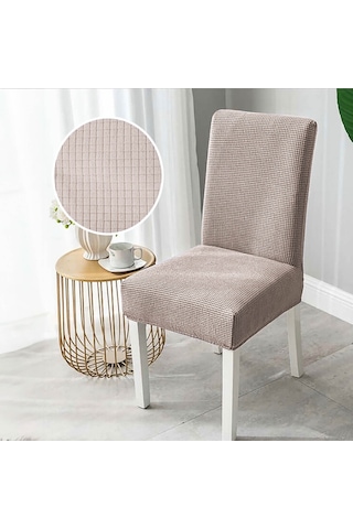 Faiend Yıkanabilir Likralı Esnek Lastikli Sandalye Kılıf Örtü Vizon