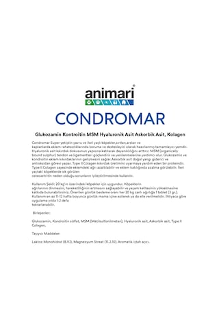 Animari Condromar Super 76 Tablet Köpekler İçin Glukozamin 230 G