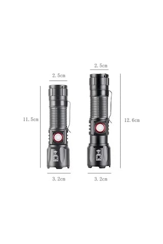 Ws-2828 Ultra Usb Şarjlı Polis El Feneri, Bekçi, Asker El Feneri Çok Renkli