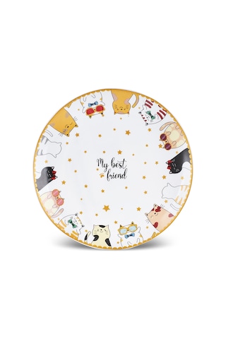 Karaca Cat Cake 6 Parça Opal Cam Pasta Seti 19 Cm Çok Renkli