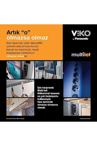 Multi-let İkili Priz Topraklı Kablolu Çocuk Korumalı 2 Mt