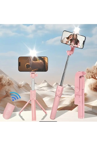 Renkli Selfie Uzaktan Kumandalı Ayarlanabilir Selfie Çubuğu 60cm