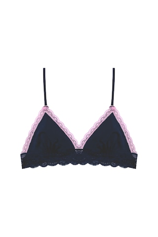 Deep Secret Lacivert Dekoltesi Pembe Dantel Detaylı Micro Bralet Ds200475br 001