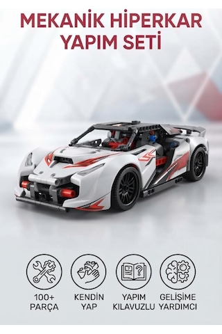 Clemento-ni Lisanslı Mekanik Supercar 100+ Parça Kendin Yap 3d Gelişime Yardımcı Oyuncak Araba Seti