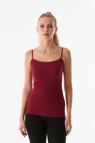 Fullamoda Dantelli Askılı Atlet 23mıcg631192958-bordo Bordo