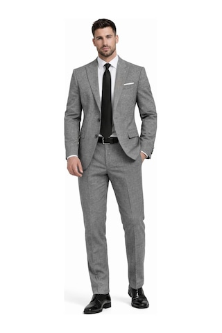 Suitmen Erkek Silim Fit Yelekli Çift Yırtmaçlı Takım Elbise Bgl-st05329 Gri