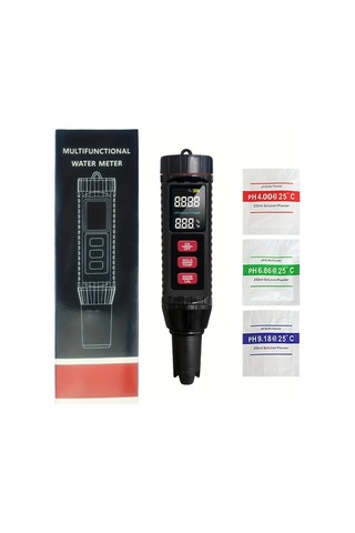 Xuweiwei Black Cloud Prime 7 İn 1 Su Kalitesi Test Cihazı Tds Ec Sıcaklık Tuz Orp Ph Ölçer Akvaryum Havuz İçme Suyu Portatif Cr2032 Pil