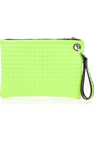 Bilik Deri Sarı Kumaş Kadın Portföy & Clutch Çanta Melis