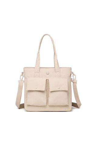 Smart Bags Mikro Poly Kumaş Büyük Boy Kadın Omuz Çantası 3345 Bej