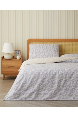 English Home Daisy Touch Kolay Ütülenir Çift Kişilik Nevresim Seti 200x220 Cm Lila-turuncu