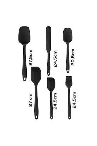 Perotti 15675 Kitchenmate Juan Black 6 Parça Silikon Spatula Seti