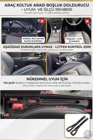 Yeni Nesil Esnek Araç Koltuk Arası Düzenleyici Siyah