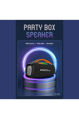 Box Party Boy Rgb Işıklı Ses Bombası Mikrofonlu Hoparlör Ses Bombası Müzik Çalar Extra Bass Ct-5825
