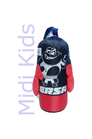 40cm Boks Torbası Çoçuklar İçin Eldiven Askılı Boxing Kum Torbası Kırmızı