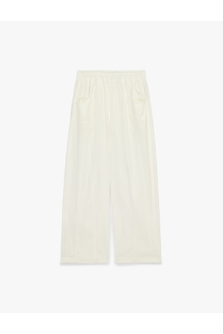 Koton Beli Lastikli Gabardin Cepli Balon Pantolon Beyaz 6sal40114ıw