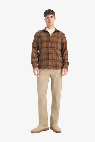Defacto Regular Fit Polo Yaka Kareli Flanel Uzun Kollu Gömlek E8183ax25wnbn152 Kahve
