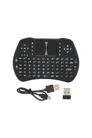 Mini Kablosuz Klavye Uzaktan Kumanda 2.4ghz Usb Alıcı Qwerty Android Tv Kutusu Dokunmatik Yüzey A8black