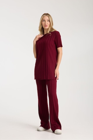Çizgili Relax Fit İkili Takım Dnv-000019 Bordo