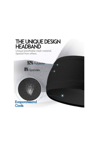 Vkemall Erkek Spor Bandı Siyah+gri 2'li Paket - Teri Emici, Kaymazsız, Uv Koruyucu, Elastik Ve Rahat Kumaş Kırmızı