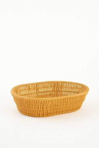Oval Örgü Hasır Ekmek & Servis Sepeti 21 Cm Bej