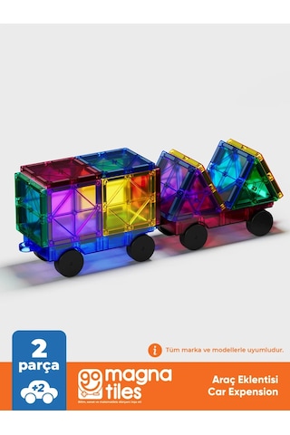 Go Magnetic Series 2 Adet Araba Eklentisi Manyetik Oyuncak - Mıknatıslı Manyetik Bloklar