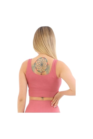 Fantazer Premium Göğüs Toparlayıcı Sarkma Önleyen Spor Günlük Kalın Askılı Pedli Fitilli Crop Büstiyer Pembe