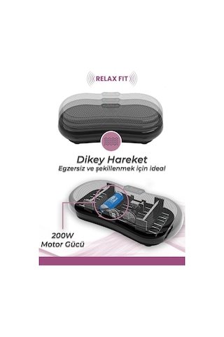 Relax Fit Titreşimli Egzersiz Fitness Aleti Slim 2d Vibration Plate Siyah