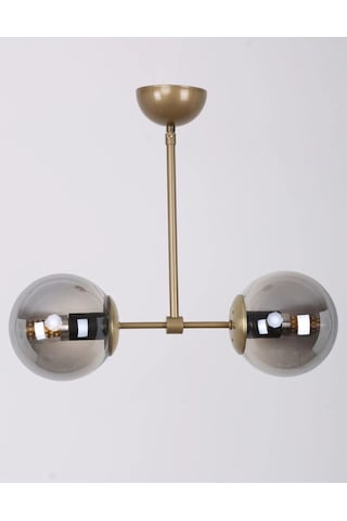 Libya 2'li Eskitme Füme Camlı Avize Çok Renkli