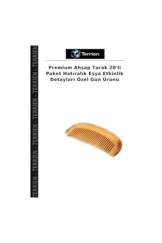 Premium Ahşap Tarak 20'li Paket Hatıralık Eşya Etkinlik Detayları Özel Gün Ürünü