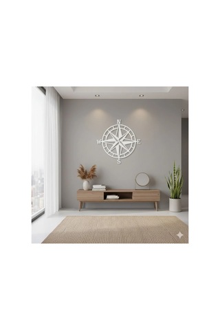 Pusula Metal Duvar Tablosu - Metal Duvar Sanatı - Bronz - 75 X 75 Cm
