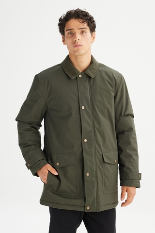 Lee Sıcak Tutan Regular Fit Normal Kesim İçi Polarlı Cepli Parka Haki