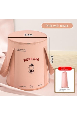 Vkemall Katlanabilir Ayak Banyo Küveti - Pembe, 5 Katmanlı Yalıtım, Sızdırmaz, Pratik Ve Çok Amaçlı Kullanım Pembe