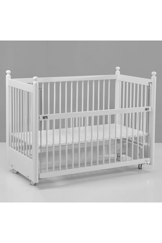 Meltem Kids Mondo Sallanır Ahşap Anne Yanı Beşik - 60x120 cm (beyaz) Beyaz