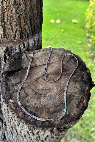 Vegas Tasarım Hasır Model 316l Renkli Paslanmaz Çelik 55cm Kolye