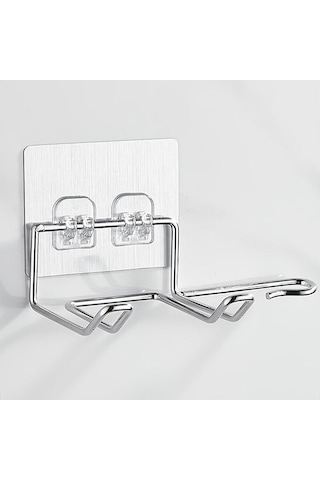 Gümüş Saç Kurutma Makinesi Tutucu Raf Duvara Monte Saç Düzleştirici Kurutma Makinesi Tutucular Banyo Organizatör Depolama Rafı Gümüş