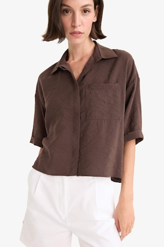 Defacto Loose Fit Modal Kısa Kollu Gömlek F9331ax25aubn192 Kahve