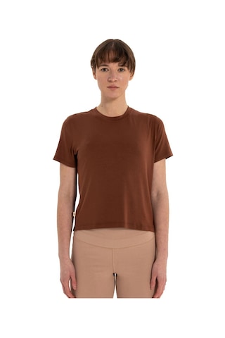 Inguz Modal Bisiklet Yaka Basic Yoga T-shirt Kahverengi