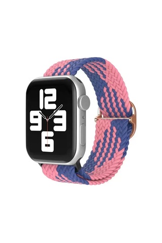 Newface Apple Watch Uyumlu 38mm Star Kordon - Pembe-mavi