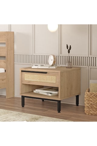 Robin Home Lidya Komodin Çekmeceli Metal Ayaklı Uv Baskı Sepet-jü