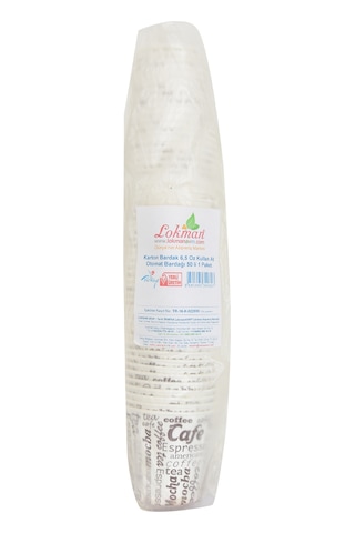 Lokmanavm Karton Bardak 6.5 Oz Kullan At Çay Kahve Sıcak Kağıt Otomat Bardağı 50 Li 1 Paket Diğer