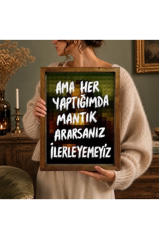 Bk Gift Vintage Klasik Sanat Esprili Sözlü Masif Ahşap Çerçeveli Dekoratif Tablo - 10