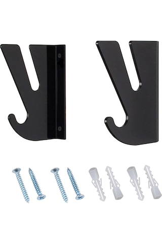 Lemestar Akrilik Kaykay Duvar Tutucusu, 3 Kg Yük Kapasitesi Ve Depolama Kancaları İle Kaykay Dahil Değil Siyah