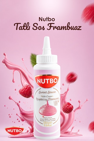 Nutbo Frambuaz Aromalı Tatlı Sos 330 Gr Waffle Krep Pankek Churros Dondurma İçin Özel