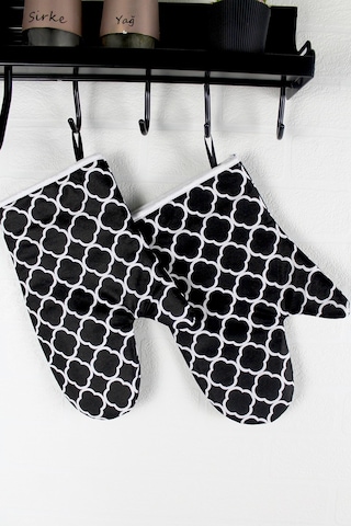 Morlay Siyah Halka Isıya Dayanıklı Mutfak Fırın Eldiven Seti 2 Adet