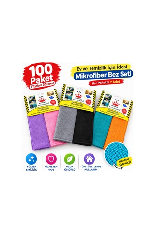 Magic Schine İkili Havlu Bez 30 40 2'li 100 Paket