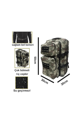 Mygeppetobag Su Geçirmez Çok Gözlü Kampçı-seyahat-dağcı-outdoor - Askeri Kamuflaj